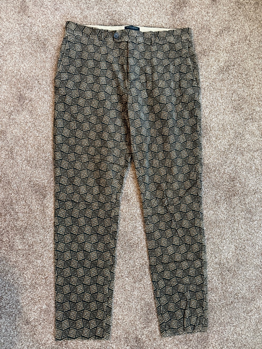 Men's Patterned Slim Fit Pants - banana republic